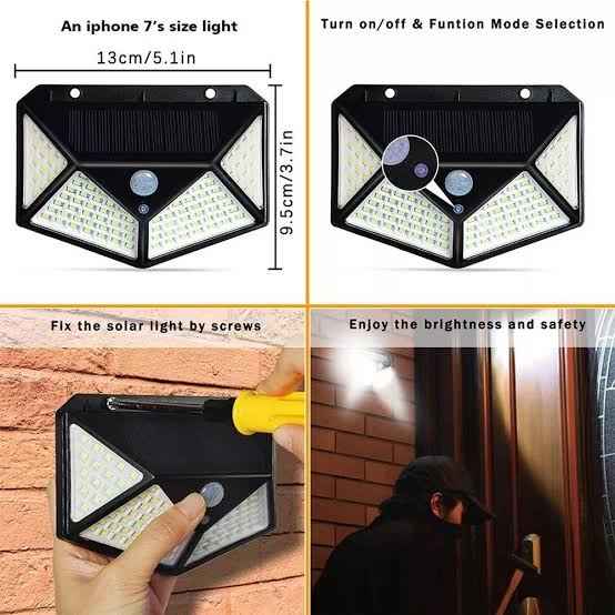 Waterproof Solar Sensor Wall Light with 100 LED - BD Drop