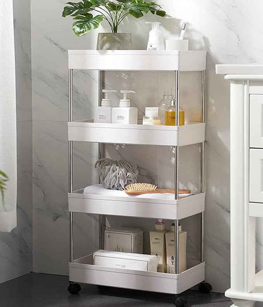4 Layer Movable Storage Rack Space Saving Organizer with Wheel - BD Drop