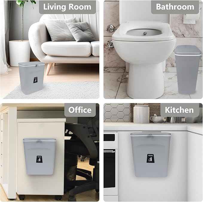 Hanging Trash Box with Lid for Kitchen, Dining or Bathroom - BD Drop