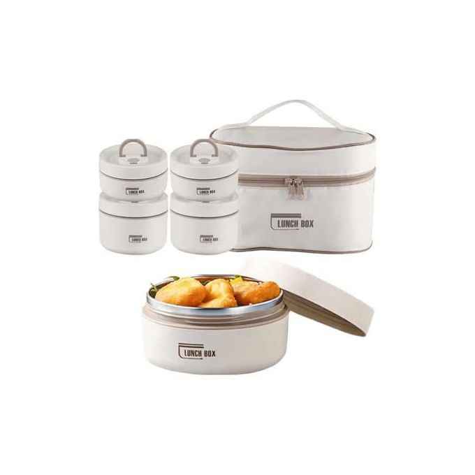 Stainless Steel Double-Laver Portable Hot Lunch Box with Lid and Thermal Bag - BD Drop