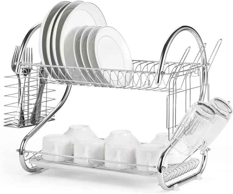 2 Layer Dish Drainer Rack Stainless Steel - BD Drop