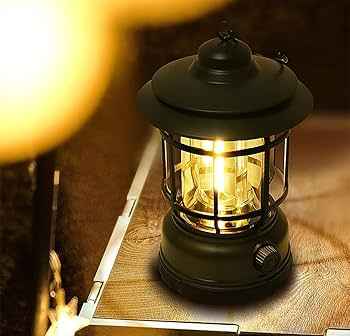 Outdoor Waterproof Camping Light USB Recharge Portable Lanterns Emergency Retro Lamp - BD Drop