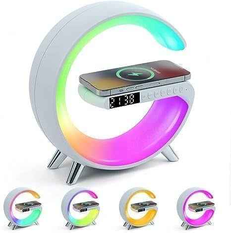 Multifunctional Wireless Charger Alarm Clock Speaker RGB Light Fast Charging Station for iPhone & Samsung - BD Drop