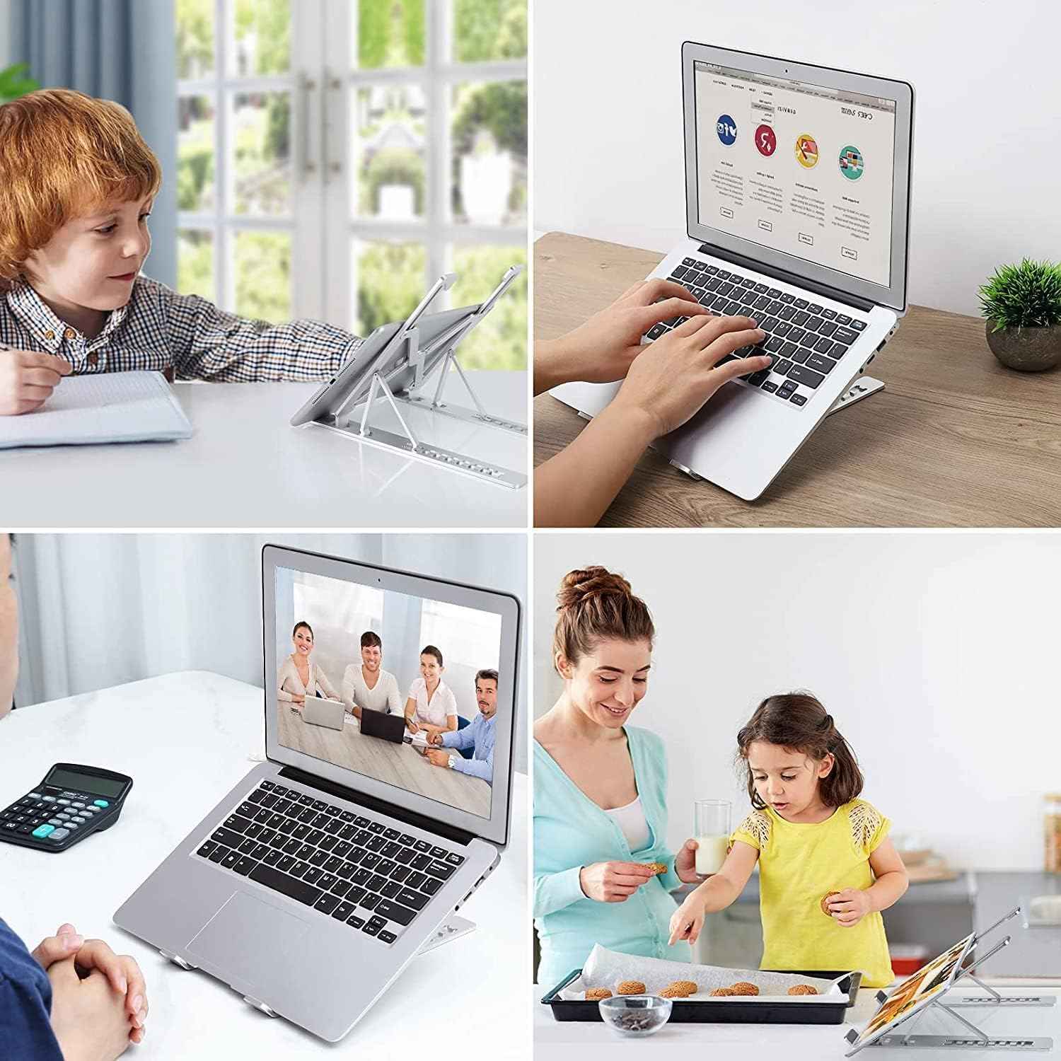 Laptop Stand, Foldable and Ventilated, 10 Levels Adjustment, Ergonomic Cooler Compatible - BD Drop