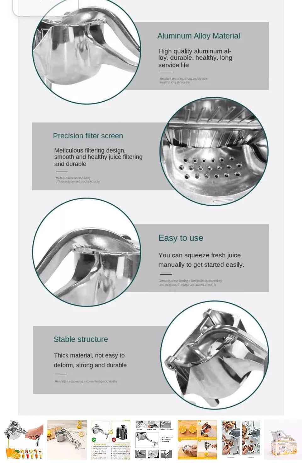 Premium Aluminium Hand Juicer - BD Drop
