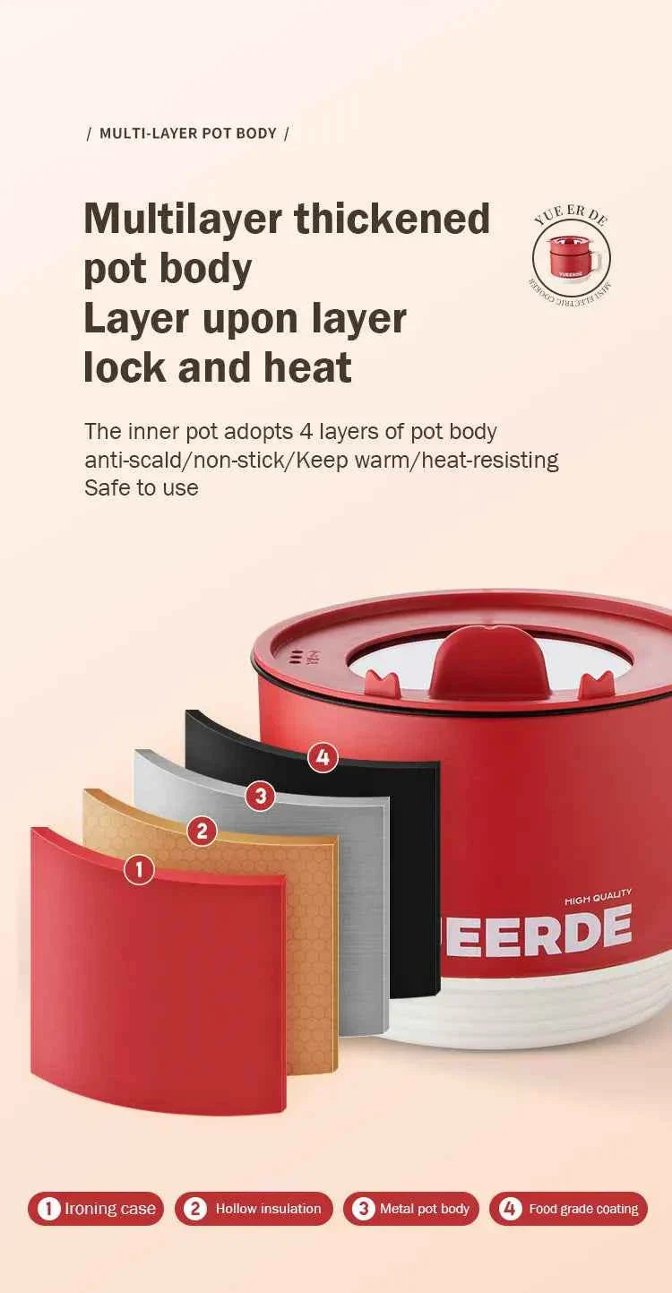 YUEERDE 1.8 Liter Electric Cooking Pot - BD Drop
